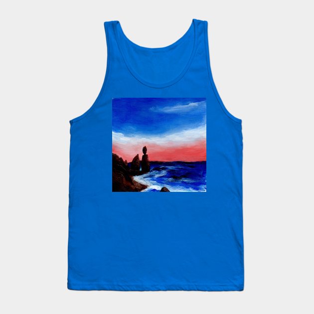 Rocky beaches and beautiful skies painting Tank Top by Artisy Artist 